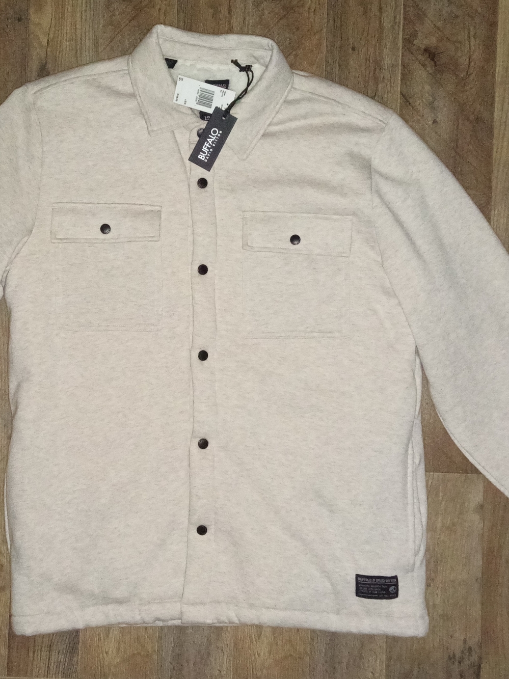 Buffalo David Bitton Men's Cream Button-Front Casual Shirt Jacket